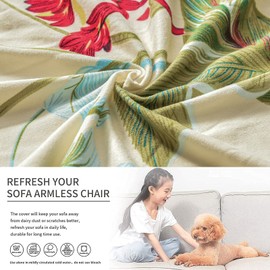 Eco-Ancheng Armless Chair Slipcover - Removable, Washable, Printed Covers for Living & Dining Room