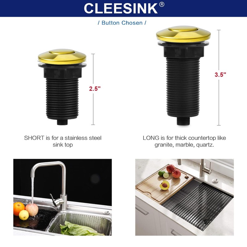 CLEESINK Garbage Disposal Air Switch Kit, Sink Top Waste Disposer