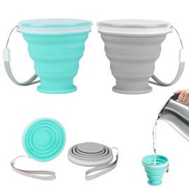 ZFRITP Pack of 2 Old Cups, Folding Cups, Foldable Cups, Foldable Drinking Cups, Suitable for Water, Juice, Camping, Mountaineering, Picnic, Beach