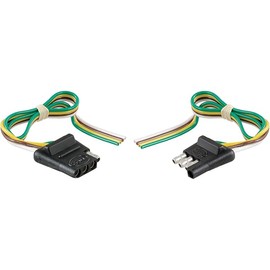 CURT 58304 4-Pin Flat Wiring Harness, 12-Inch Vehicle-Side and Trailer-Side Wires