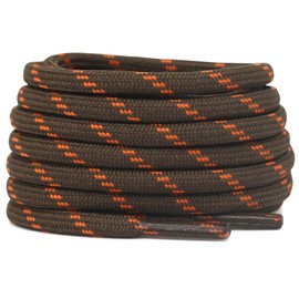 DELELE 2 Pair Thick Round Climbing Shoelaces Hiking Shoe Laces Boot Laces, De02-05 Light Brown Orange Dots, 67"Inch (170CM)