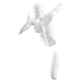 Wall Decor Sculptures, 13" Wall Runners with Hardware Included (White-W)