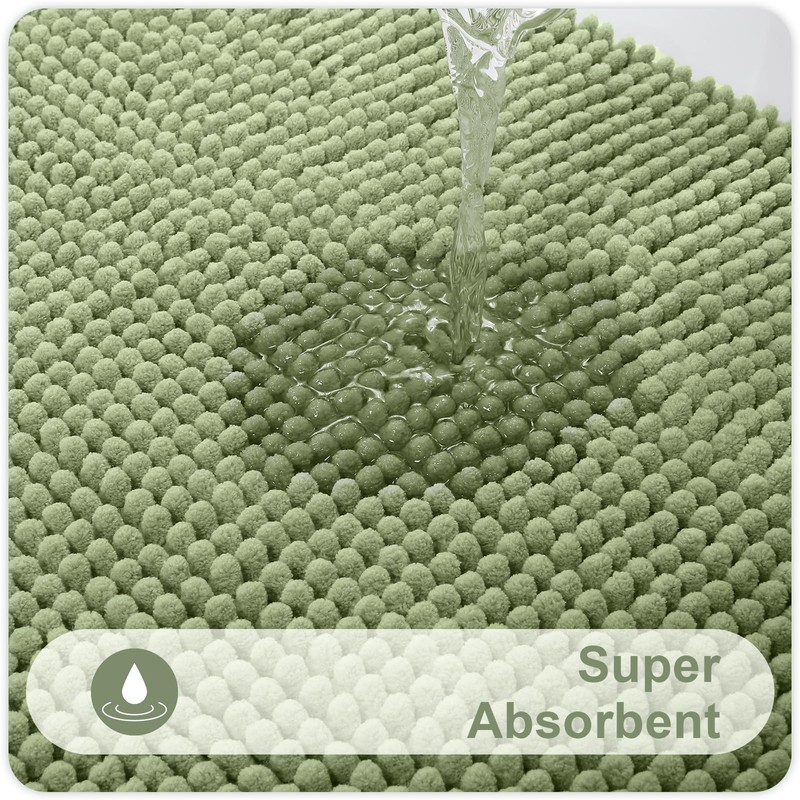 smiry Non Slip Chenille Bath Mat, 50 x 80 cm,