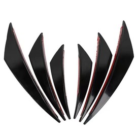 ideastore Bumper Protector, Canard Aero Bumper Protector, Universal Use, Set of 6 (Black)