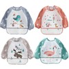 Bibs for Weaning, Pack of 4 Baby Bibs with Long