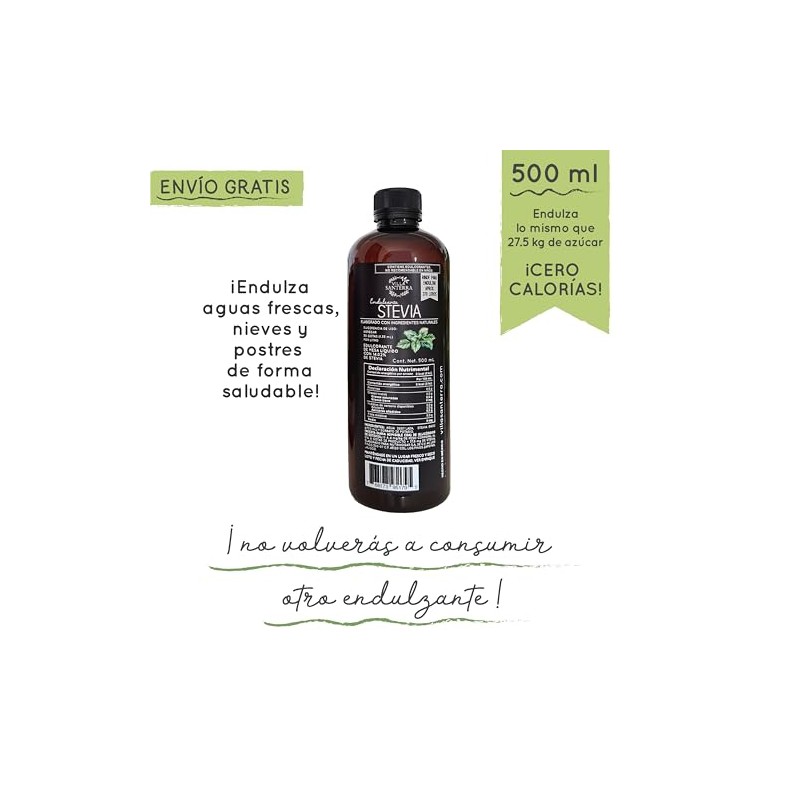 Stevia Líquida Villa Santerra 500ml Para Food Service, Rendimiento para
