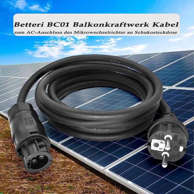 Betteri BC01 AC Cable 5 m, Balcony Power Station Connection