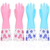 2 Pairs Rubber Cleaning Gloves Household Kitchen Dishwashing Gloves Long
