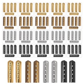 Apoukmty 100 PCS Shoelace Tips Replacement Kit Metal Aglets for Shoelaces for Sneakers, Boots, Athletic Shoes(Silver Black Gold Bronze)