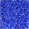 BeadTin Dark Sapphire Transparent 4mm Faceted Round Plastic Craft Beads
