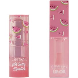 Beauty Creations - Sweet Drip Duo Watermelon - Set de Bálsamo pH Jelly Lipstick y Aceite de Labios, Aroma a Sandía, Aceite con Jojoba, Acabado Luminoso y Empaque Adorable