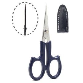 Sanhana Cutwork Scissors, 5.1 inches (130 mm), For Both Left and Right Use, Sharp, Handicrafts, Dressmaking, Threadcutting, Embroidery, Patchwork, Cloth Cutter, Compact, Blue