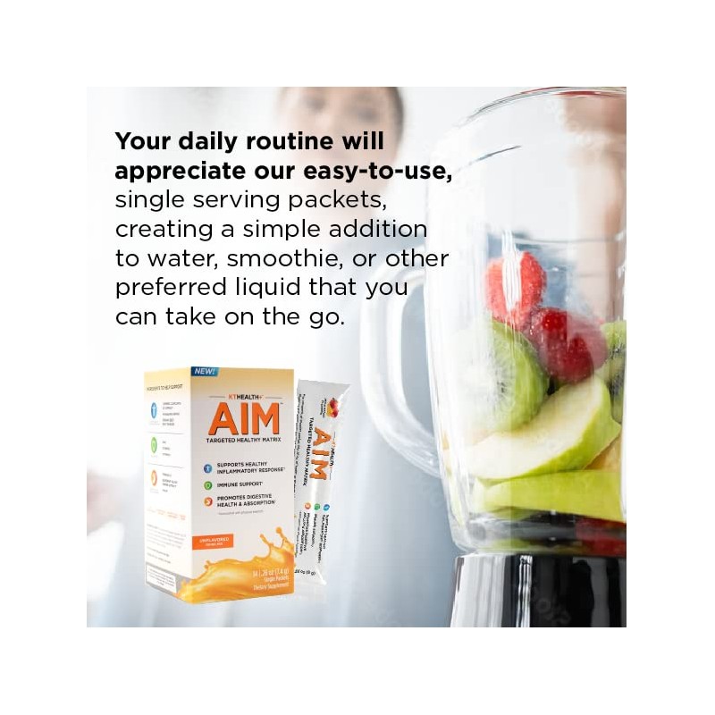 KTHealth+ AIM™ Targeted Healthy Matrix, Great Taste Supplement Drink Mix,