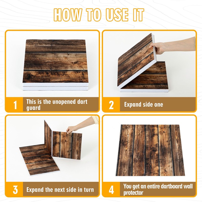 Hahafelt Felt Wood Grain Dart Board Wall Protectors Square Dart