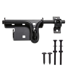 SANKINS Slide Bolt Gate Latch,Sliding Bolt Door Lock with Padlock Hole, Heavy Duty Hardware Gate Latch for Wooden Fence,shed Door,Yard Door,Barn Door,Outdoor Latch| Solid Thickened Steel,Black