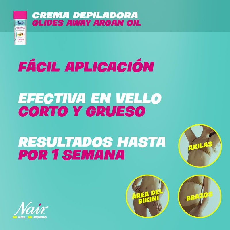 Nair Crema Depiladora Glides Away Argan Oil 86ml