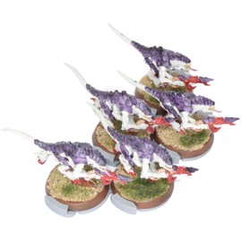 Miniature Mods - Assault Movement Trays - 4 pack - round bases - 5 models in staggered formation - gaming and storage - Grey (28mm)