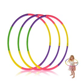 3 Pcs Hula Hoops For Children, Hula Hoops for Kids Small Hoops Hula Hoop Kids For Dancing, 7 Sections Colorful Detachable Adjustable Fitness Hoop Pet Training or As A Gift