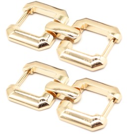 Jacob Bicerri Metal Shoe Buckle - 2.62 Inch (66mm) - 2 Pcs - Gold Metal Shoe Buckle Shoelace Clips Metal Hinged Equestrian Buckles For Craft & Sewing Project BG2002