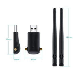 CSL - WLAN Stick 1200Mbit/s WiFi Dual Band Adapter 5GHz + 2.4GHz Dual Band 1200 Mbit/s USB 3.0 WiFi Dongle 1200mbps mit 2 x 5 dBi Antenne für PC Desktop, Laptop Windows 7 8 8.1 10 11