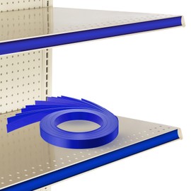 Frienda 100 Pcs Decorative Gondola Shelving Vinyl Insert Strips Pre Cut 48" x 1.25" Decorative Shelf Insert Strips for Retail Store Supermarkets Grocery C Channel Decoration(Blue)