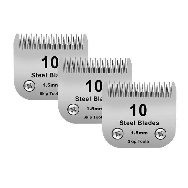 DODAER 10 Skip Tooth Detachable Pet Dog Grooming Steel Blades