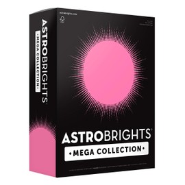 Astrobrights Mega Collection, Colored Cardstock, Neon Pink, 320 Sheets, 65 lb/176 gsm, 8.5" x 11" - MORE SHEETS! (91681)