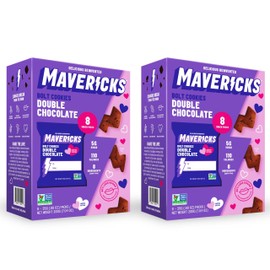 Mavericks Double Chocolate Bolt Cookies - Healthy Dairy Free Chocolate Chip Cookies, Vegan Friendly, Plant Based Snack for Kids, Nut Free - Valentine's Day Limited Edition, 2 Boxes (16 Pouches)
