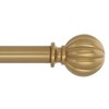 MERIVILLE 1-Inch Diameter Single Window Treatment Curtain Rod, Fluted Ball