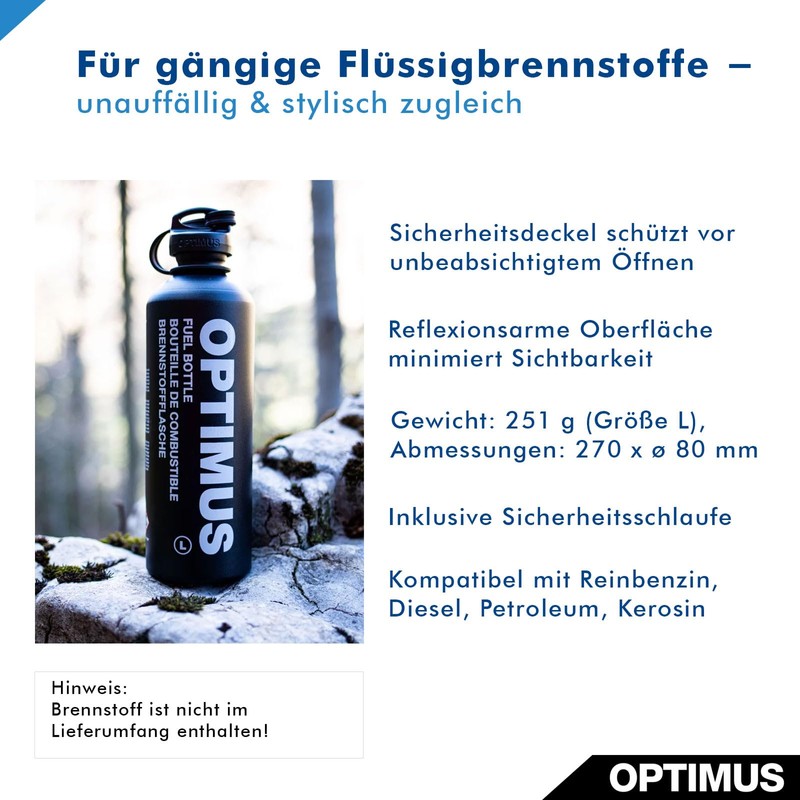 Optimus Fuel Bottle 1.0 L for Camping Stoves with Liquid
