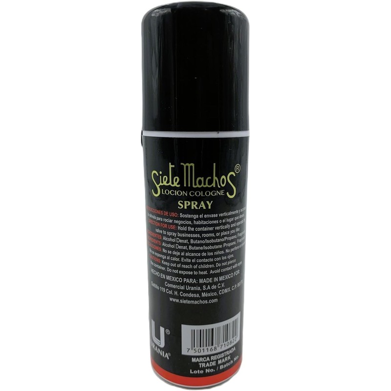SIETE MACHOS URANIA SPRAY - AEROSOL AUTENTICO URANIA 6.75 FL.