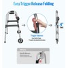 HOMLAND Walkers for Seniors, 2-Button Folding Walkers with Wheels, Lightweight