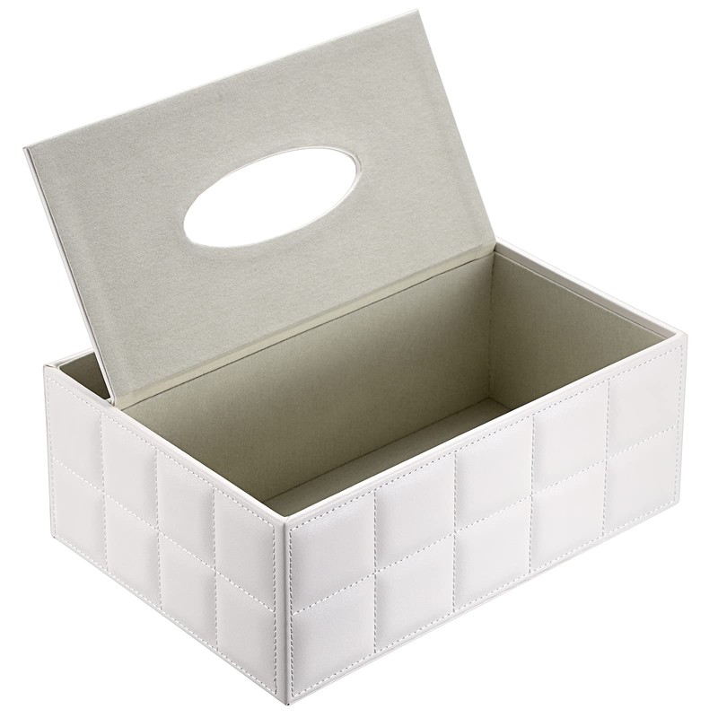 BTSKY PU Leather Household Office Rectangular Tissue Box with Remote