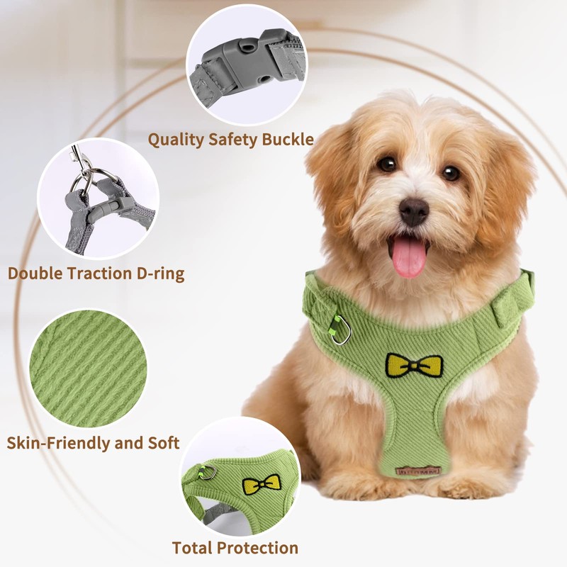 TRUEIN Puppy Harness for Small Dogs, Adjustable, No Pull, Reflective,