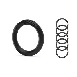 Titanium Round Carabiner Keychain Clip, Durable Quick Release Car Key Chains with Key Rings for men and Women, Gifts (Black Carabiner Clip + 20mm Black Keyring*5)