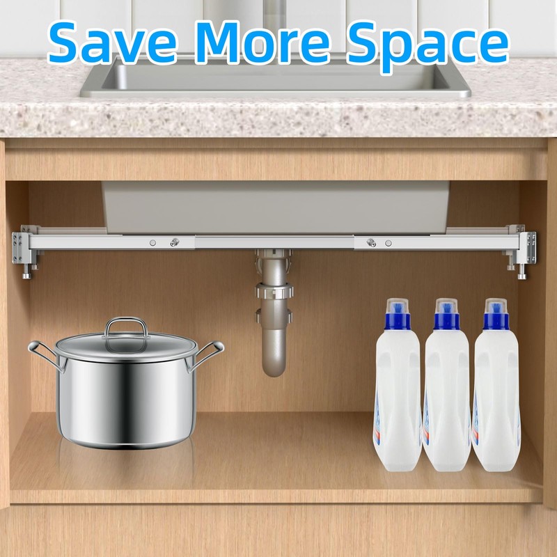 Qualward Undermount Sink Supports Brackets,Adjustable Undermount Sink Support, Stainless Steel