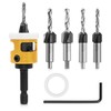 DTRUCTIEW 5 Pcs Countersink Drill Bit Set, 1/4" Hex Shank