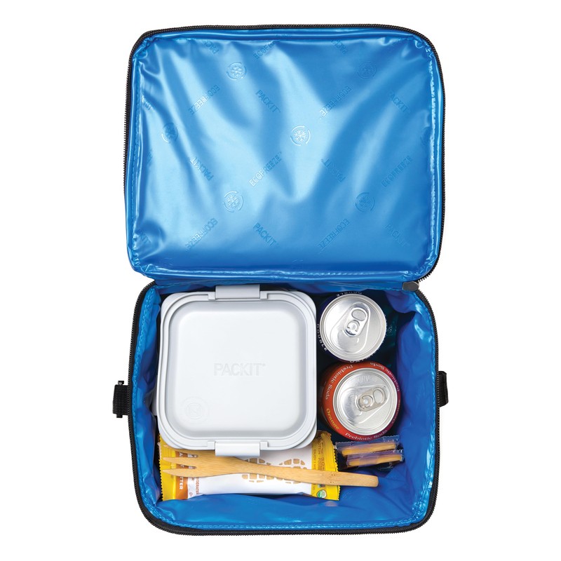 PackIt Freezable Essential Cooler, Black, Built with ECOFREEZE Technology, Fully