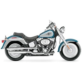 Harley Fatboy Bike Blue Wall Mural