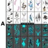 Dainatori glow-in-the-dark tattoo stickers, 1 set of 12, A, 1 pc / 다이나토리 야광 타투 스티커 12장 1세트, A, 1개