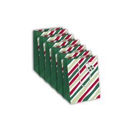 Clairefontaine X-30882-3Cpack Excellia Gift Bags Medium 21.5 x 10.2 x 25.3 cm 210 g Red and Green Stripes Design Ideal for Books, Games, Small Gifts