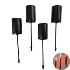 Juego de 4 portavelas con estacas de metal resistente, base de soporte para velas de pilar para mesa floral, jardín, boda, fiesta, aniversario, arreglo de flores