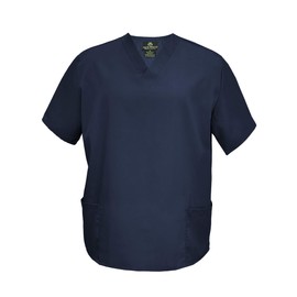 Natural Uniforms Men's Scrub Set Medical Scrub Tops and Pants (4X-Large, Dark Navy Blue)