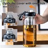 wangsdjy 34oz Glass Water Bottle with Straw, Infuser & Protective