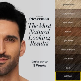 CLEVERMAN Jet Black Hair & Beard Dye for Men, All-in-One Reusable Kit - Permanent, Ammonia-Free, Professional-Quality and Natural-Looking Gray Coverage for Hair, Beard & Mustache