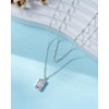 Mesovor Silver Infinity Birthstone Necklaces for Women, Delicate Water Wave