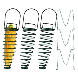 Geiserailie Squirrel Feeder Corn Cob Holder with 35 Inches Extension Chain for Squirrel Bird and Other Backyard Feeding Supplies(3 Pcs)