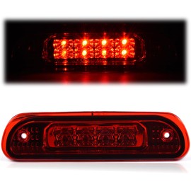 CHEDA Third 3D Brake Lights, Compatible with 1999 2000 2001 2002 2003 2004 Jeep Grand Cherokee, Red Lens Clear Housing LED Bar Tail Cargo Lamp, 14044
