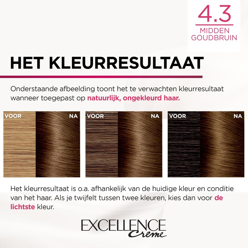 Loreal Excellence 4.3 Middle Golden Brown
