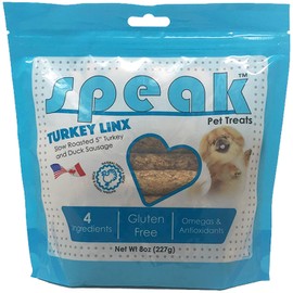 Speak Pet Products Treats Turkey Linx, Natural Gluten Free Low Calorie Training Treat Snacks with Duck Sausage, Perfect for Dogs, 8 Ounces